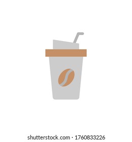 Coffee, plastic colored icon. Simple colored element illustration. Coffee, plastic concept symbol design from Bar set. Can be used for web and mobile