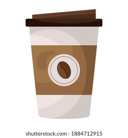 coffee plastic container flat style icon vector illustration design