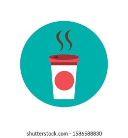 coffee in plastic container icon vector illustration design