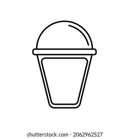 coffee plastic container line style icon vector illustration design