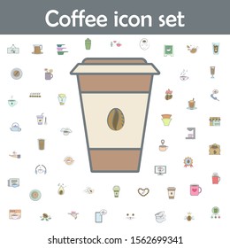 Coffee in plastic cup colored icon. Coffee icons universal set for web and mobile