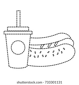 coffee plastic cup with hot dog