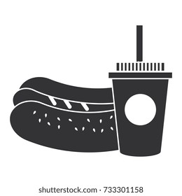 coffee plastic cup with hot dog
