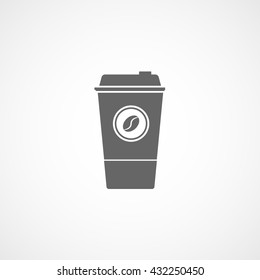 Coffee Plastic Cup Icon On White Background