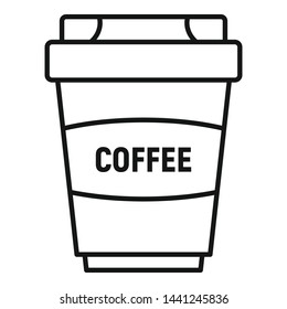Coffee plastic cup icon. Outline coffee plastic cup vector icon for web design isolated on white background