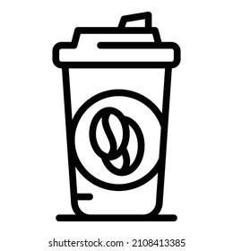 Coffee plastic cup icon. Outline coffee plastic cup vector icon for web design isolated on white background
