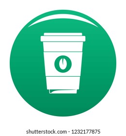 Coffee plastic cup icon. Simple illustration of coffee plastic cup vector icon for any design green