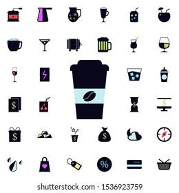 coffee in a plastic cup icon. Universal set of web for website design and development, app development