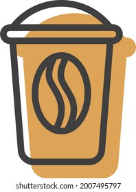 Café en una taza de plástico, ilustración, vector sobre un fondo blanco.