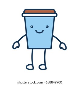 coffee plastic cup kawaii character