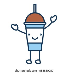 coffee plastic cup kawaii character