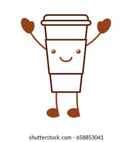 coffee plastic cup kawaii character
