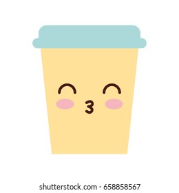 coffee plastic cup kawaii character