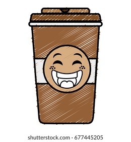coffee in plastic cup kawaii character