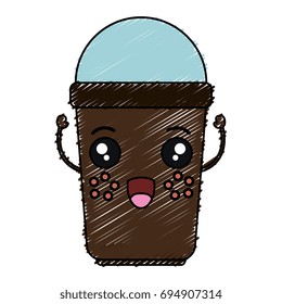 coffee in plastic cup kawaii character