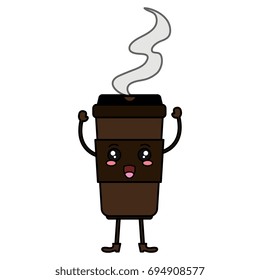 coffee in plastic cup kawaii character