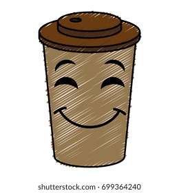 coffee in plastic cup kawaii character