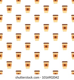Coffee plastic cup pattern seamless in flat style for any design