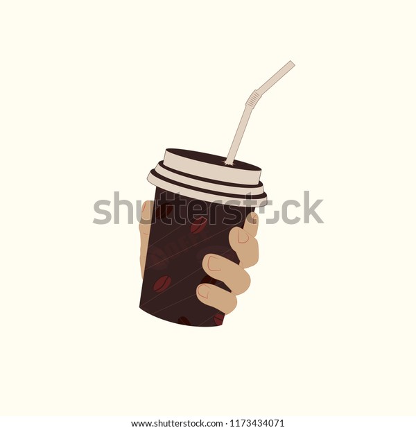 Coffee Plastic Cup Tube On White Stock Vector Royalty Free 1173434071