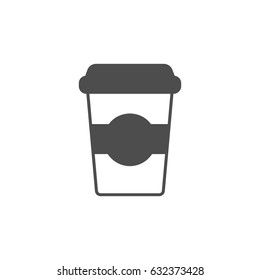 Coffee plastic takeaway cup icon.