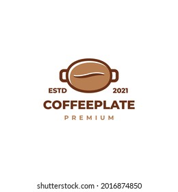 Coffee Plate Line Color Simple Fun Vintage Icon Illustration Logo Design Vector