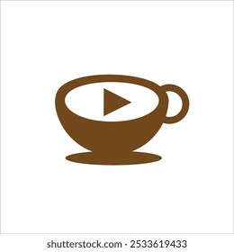 coffee play music logo icon vector illustration