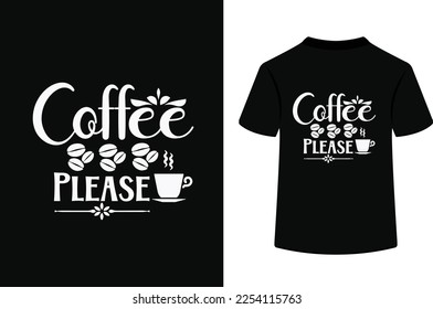 Coffee please typography vector illustration.