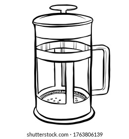Kaffeestempel, handgezeichnet, Vektorgrafik einzeln auf weißem Hintergrund 