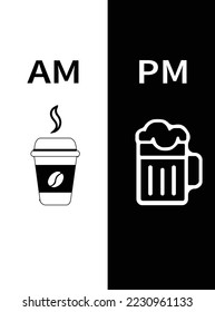 AM coffee PM beer poster flyer social media post design