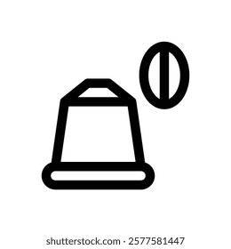 Coffee pod. Editable stroke vector icon.