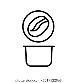 Coffee pod line icon. Vector isolated element. Editable stroke.