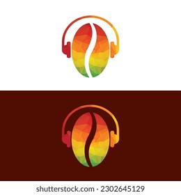 Coffee Podcast Icon Logo Design. Coffee DJ logo concept.