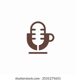 coffee podcast logo with cup and microphone