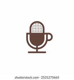 coffee podcast logo with cup and microphone