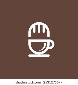 coffee podcast logo with cup and microphone