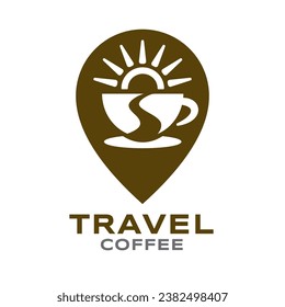 Coffee point icon. Logo template for restaurant, travel, store.