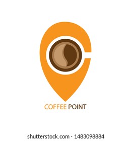 coffee point icon logo vector