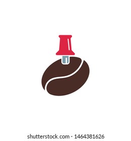 Coffee Point Location Map Cafe Isolated Logo Vector 