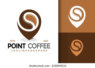 Coffee Point Logo Design, brand identity logos vector, modern logo, Logo Designs Vector Illustration Template