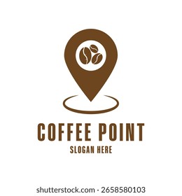 coffee point logo design concept idea with bean icon