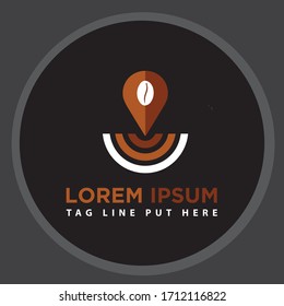 Coffee point logo design. Coffee Location logo template design