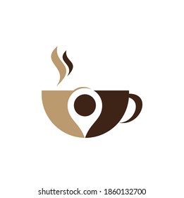 Coffee Point Logo Design. Design des Café Location Logos.