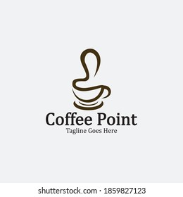 Coffee point logo design template. Coffee place icon. Vector illustration