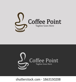 Coffee point logo design template. Vector illustration