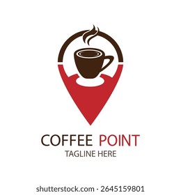 coffee point logo design template 