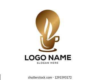 Coffee Point Logo Designs Concept, Coffee Cup Logo Designs Template