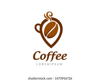 Coffee point logo symbol or icon template