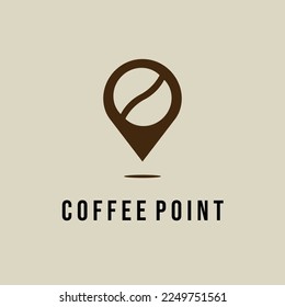 coffee point logo vector icon illustration design, minimalist logo bean point