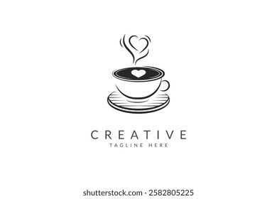 coffee point shop logo design.