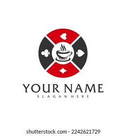 Coffee Poker logo vector template, Creative Poker logo design concepts